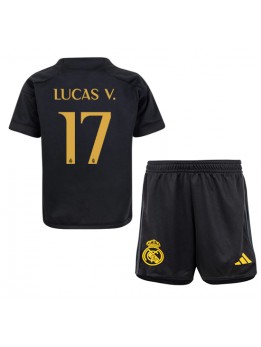 Billige Real Madrid Lucas Vazquez #17 Tredjedraktsett Barn 2023-24 Kortermet (+ Korte bukser)